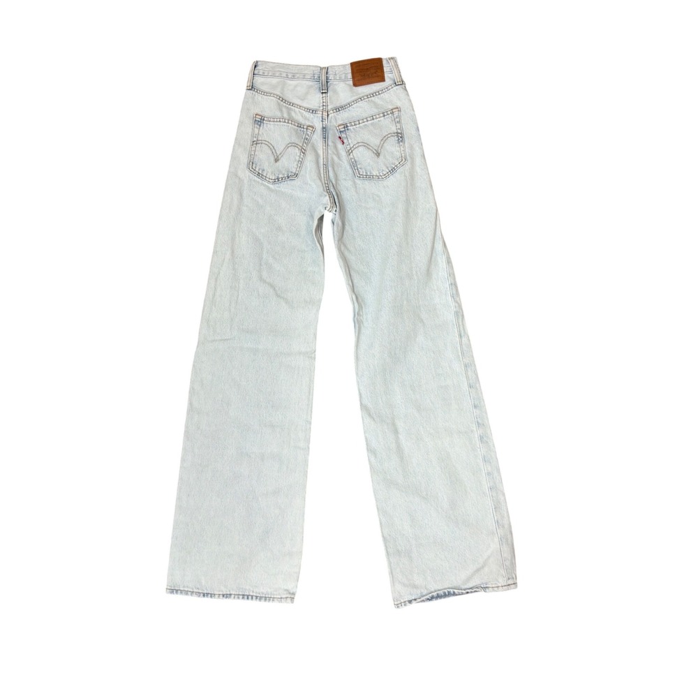 Levis Premium Ribcage Wide Leg Jeans Light Wash High Rise W24 L32 A6081-0021